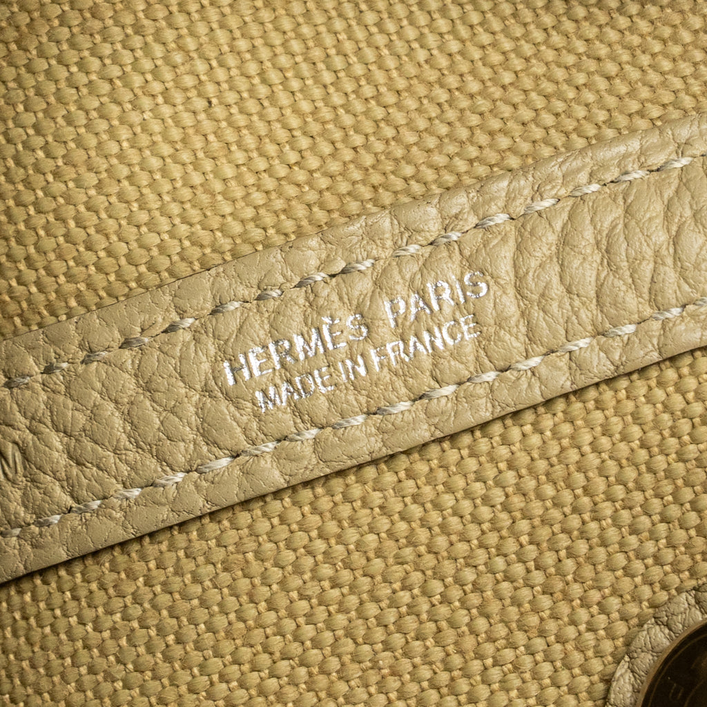 HERMES GARDEN PARTY 30 CANVAS/NEGONDA LEATHER TRENCH SHW