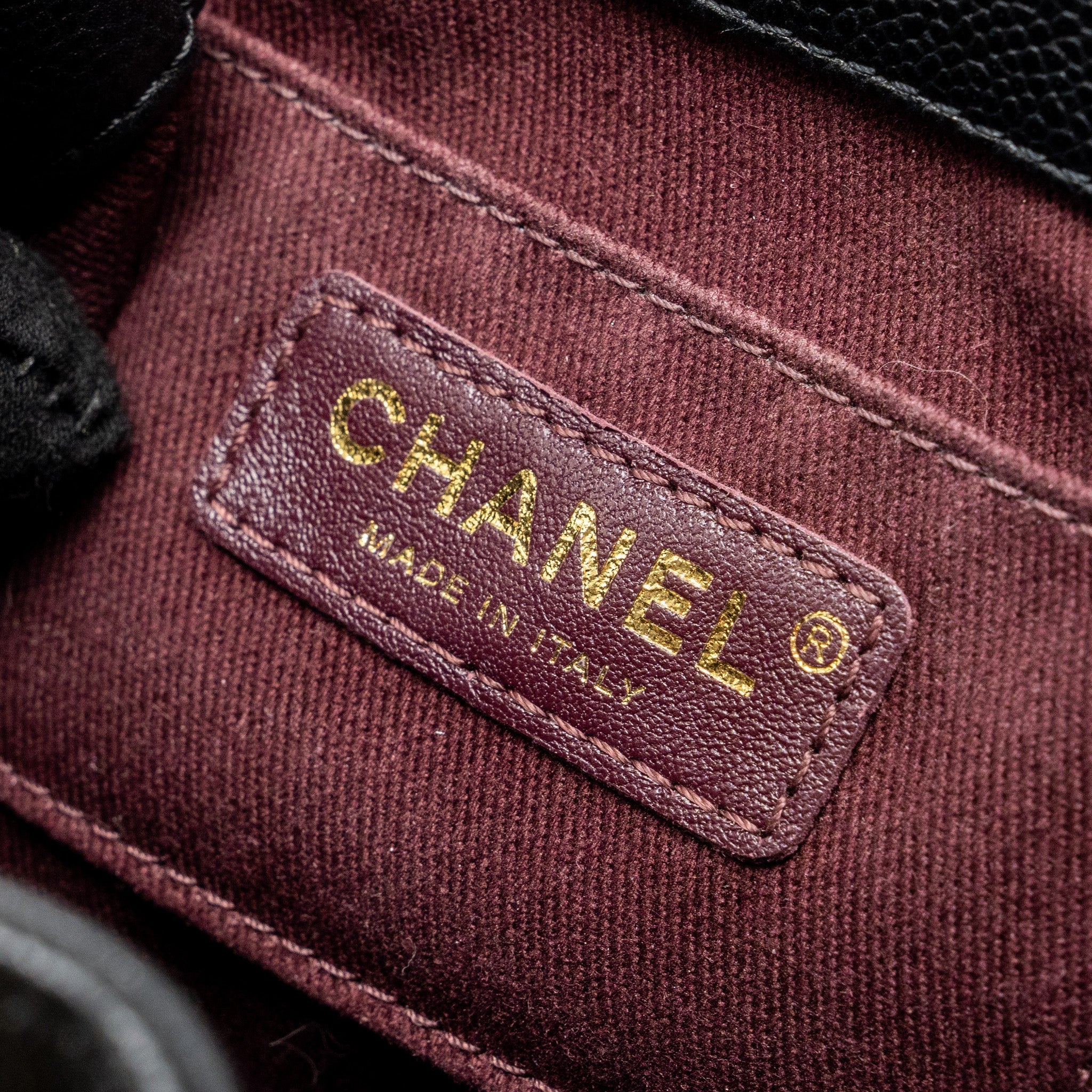 CHANEL BUSINESS AFFINITY DRAWSTRING BUCKET BAG CAVIAR BLACK GHW