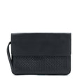 BOTTEGA VENETA MEN’S POUCH INTRECCIATE BLACK WITH BLACK HARDWARE
