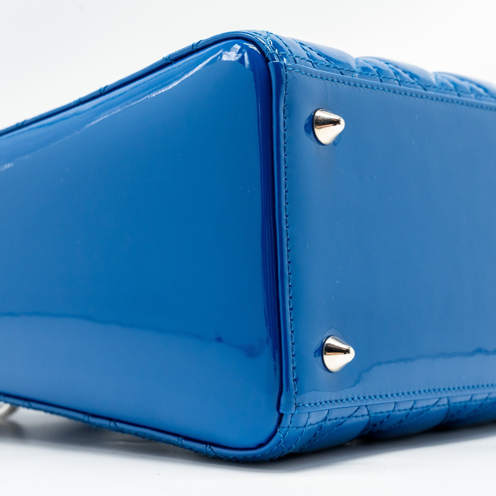 DIOR MEDIUM LADY DIOR PATENT BLUE SHW