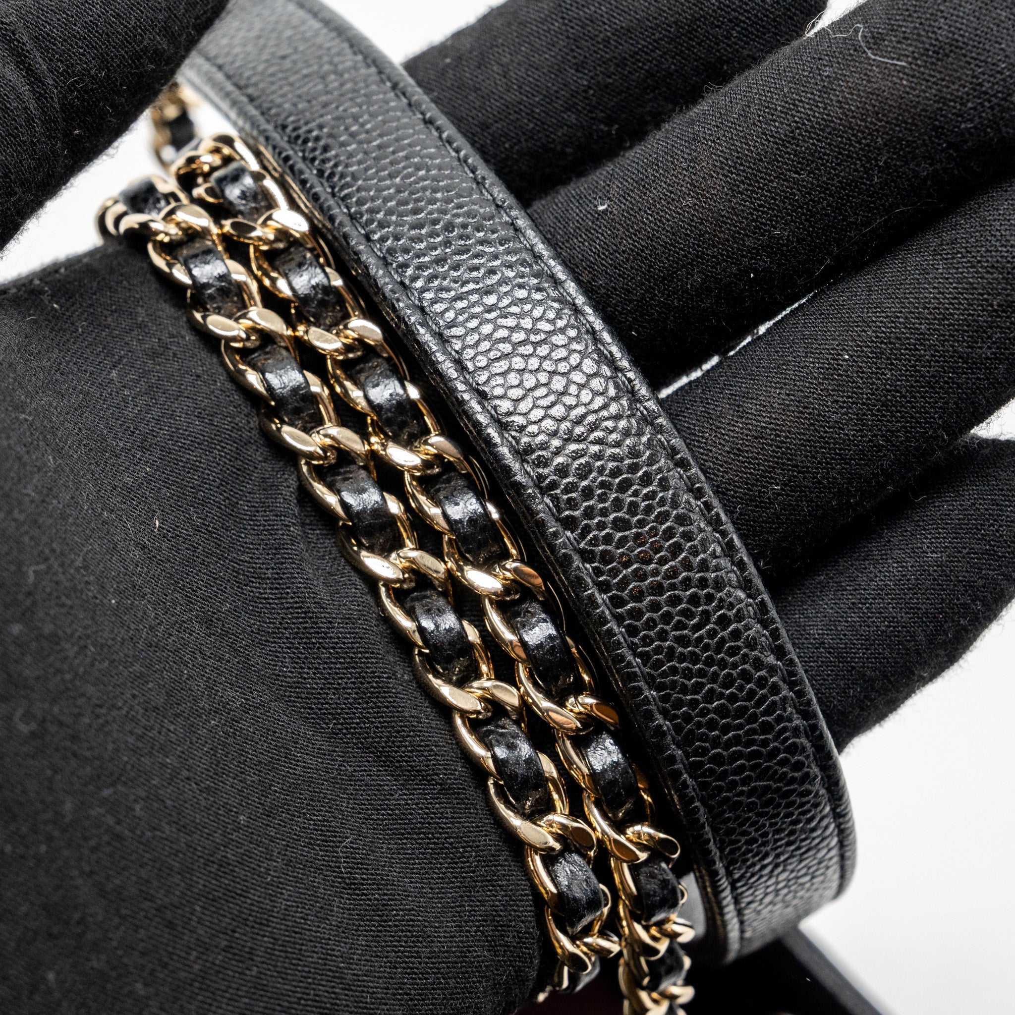 CHANEL BUSINESS AFFINITY DRAWSTRING BUCKET BAG CAVIAR BLACK GHW
