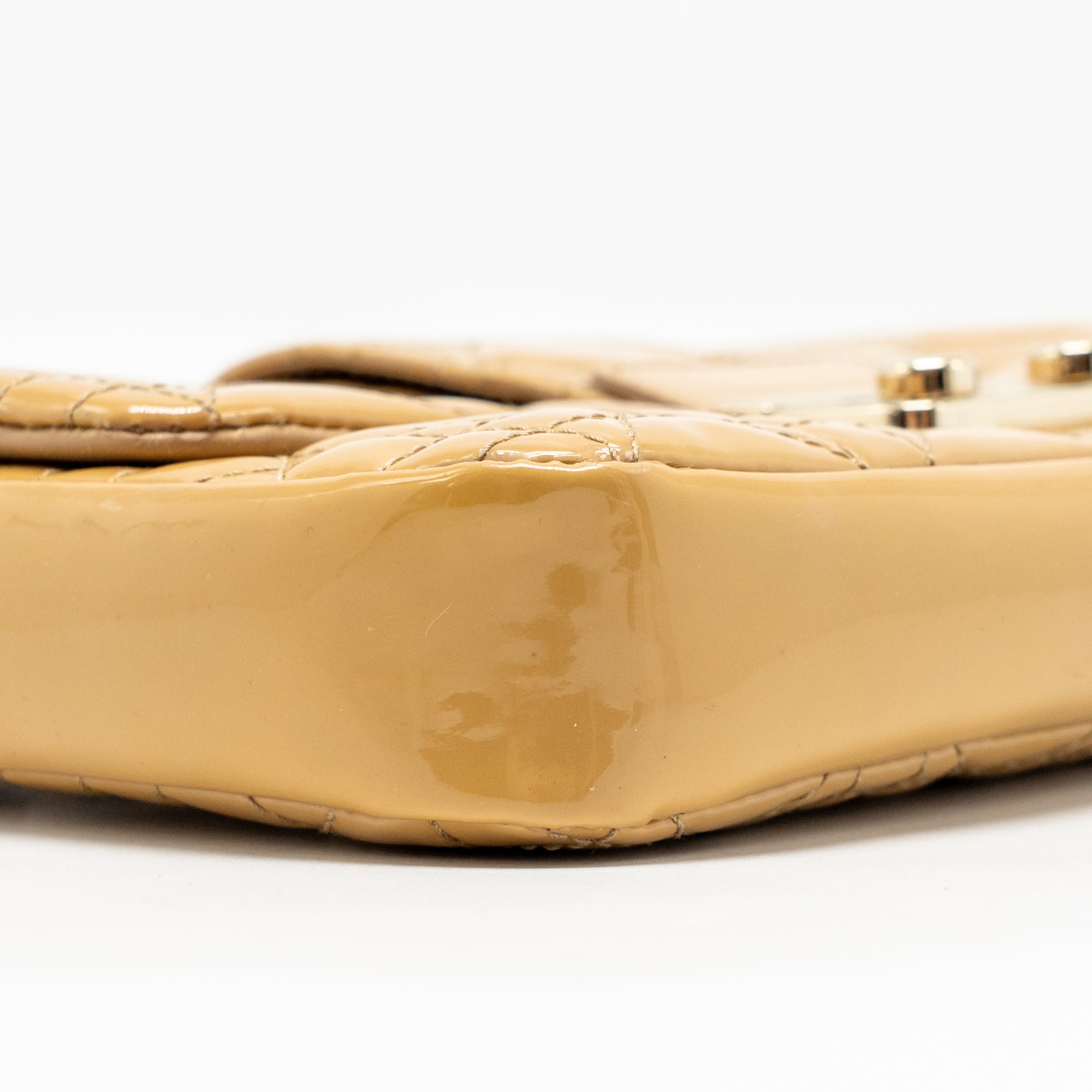 DIOR MISS DIOR WALLET ON CHAIN CANNAGE PATENT BEIGE LGHW