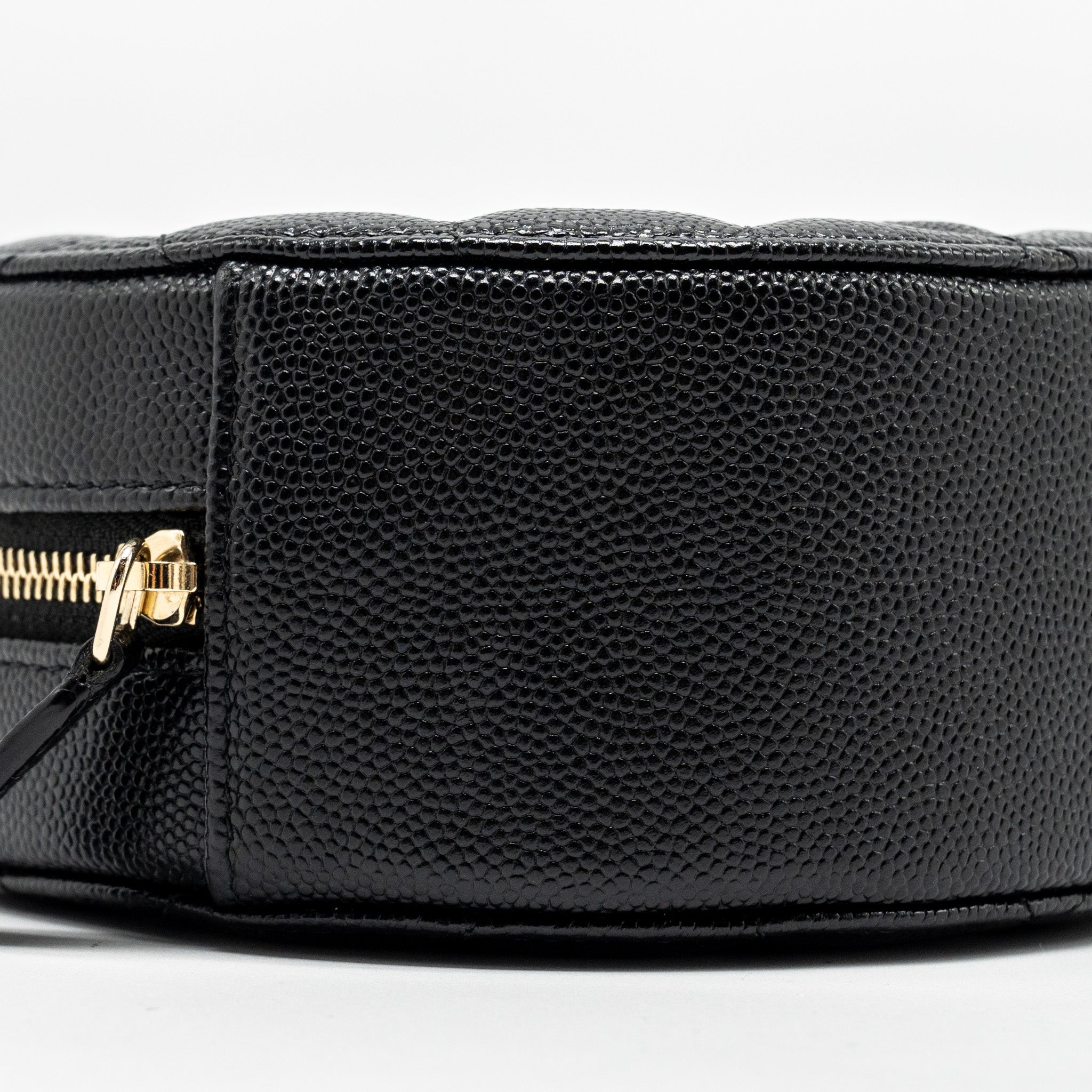 CHANEL ROUND CLUTCH WITH CHAIN CAVIAR BLACK LGHW