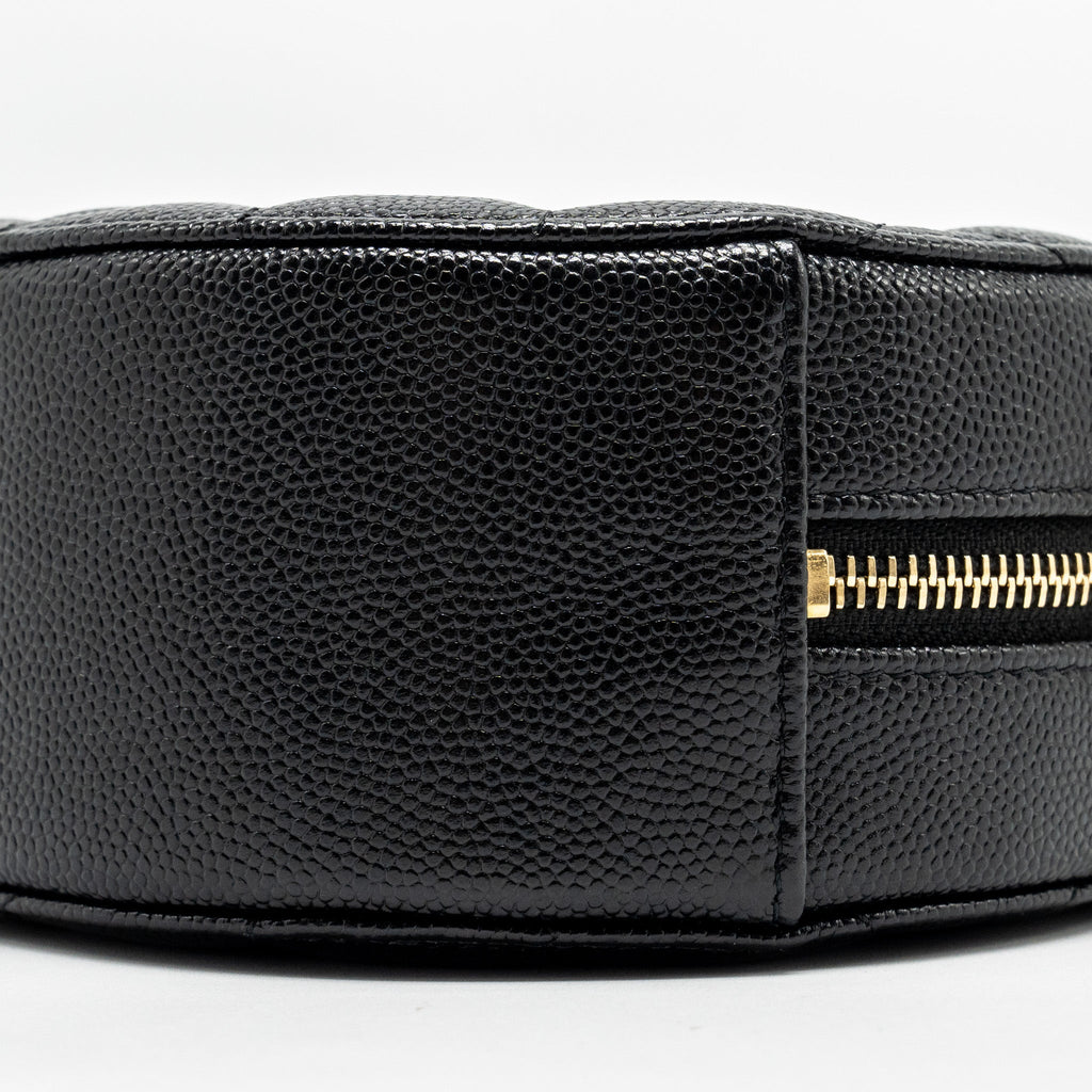 CHANEL ROUND CLUTCH WITH CHAIN CAVIAR BLACK LGHW