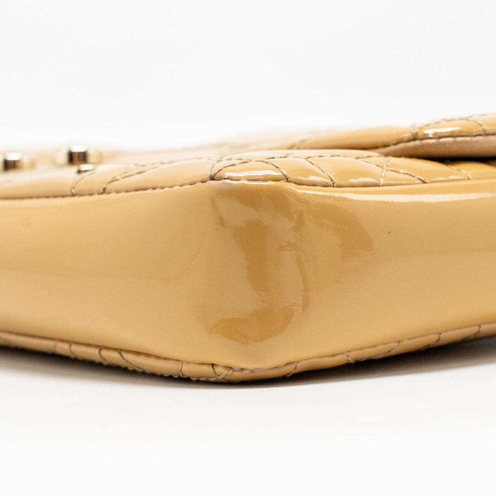 DIOR MISS DIOR WALLET ON CHAIN CANNAGE PATENT BEIGE LGHW