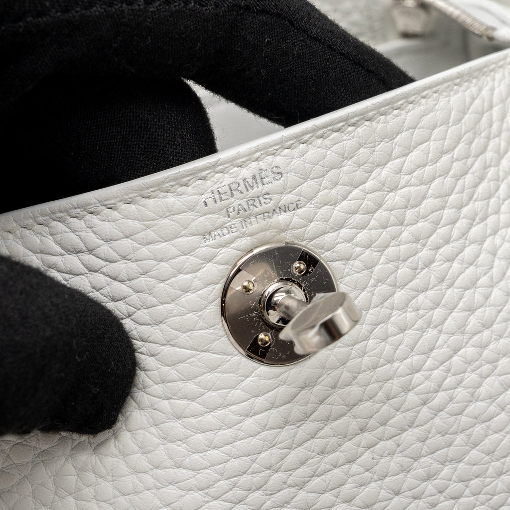 HERMES MINI LINDY CLEMENCE NEW WHITE SHW
