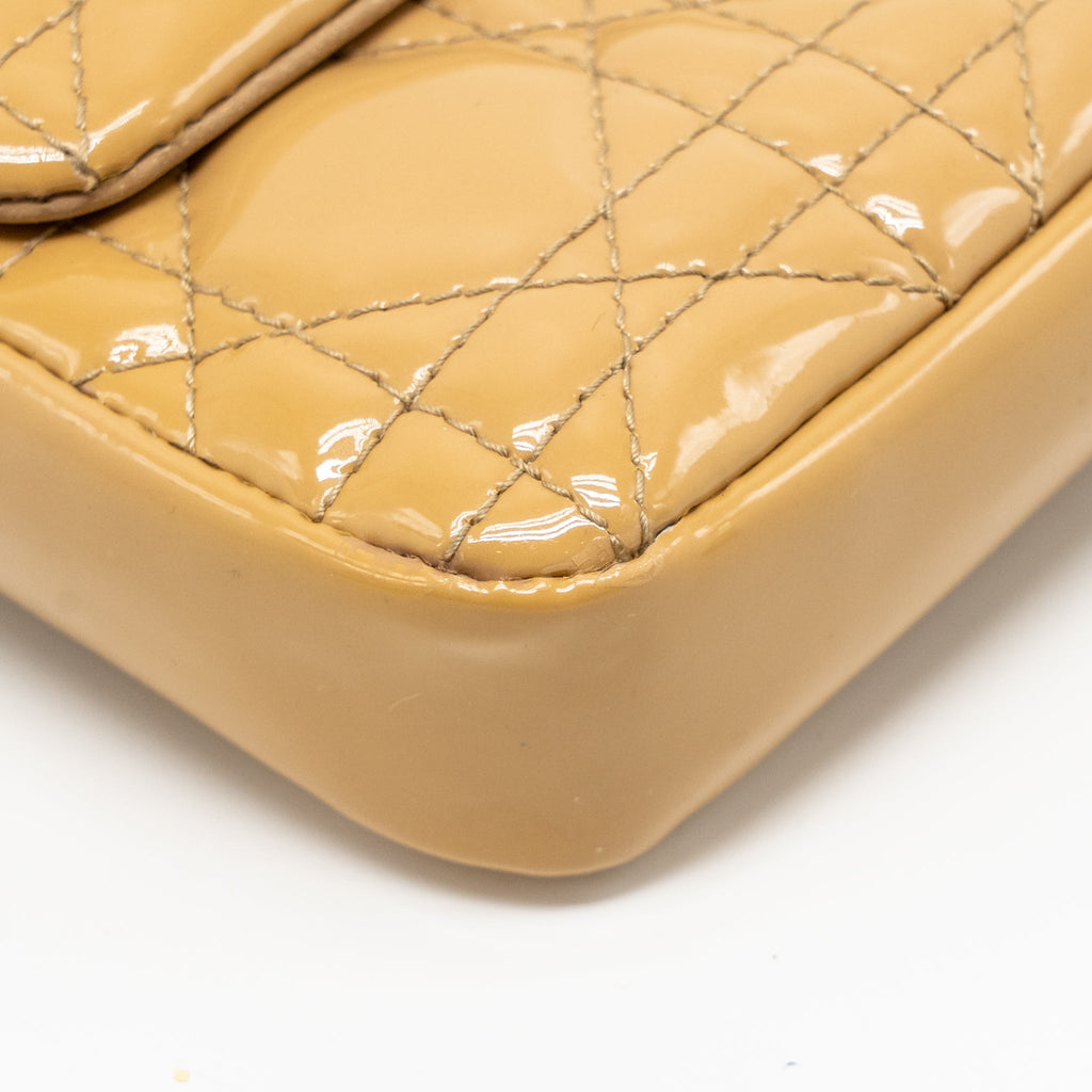 DIOR MISS DIOR WALLET ON CHAIN CANNAGE PATENT BEIGE LGHW