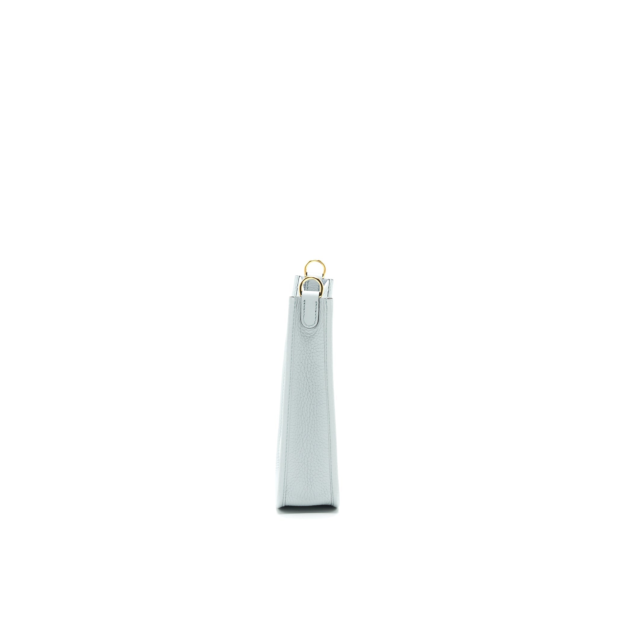 HERMES MINI EVELYNE BLUE PALE/ GRIS ETAIN STRAP GHW