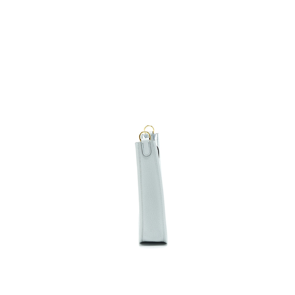 HERMES MINI EVELYNE BLUE PALE/ GRIS ETAIN STRAP GHW