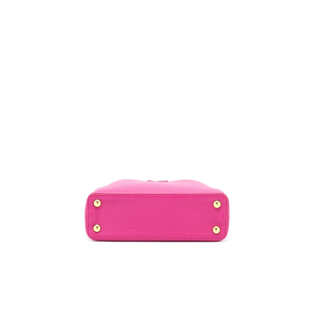 LOUIS VUITTON CAPUCINES BB CALFSKIN PINK/BRIGHT ORANGE GHW