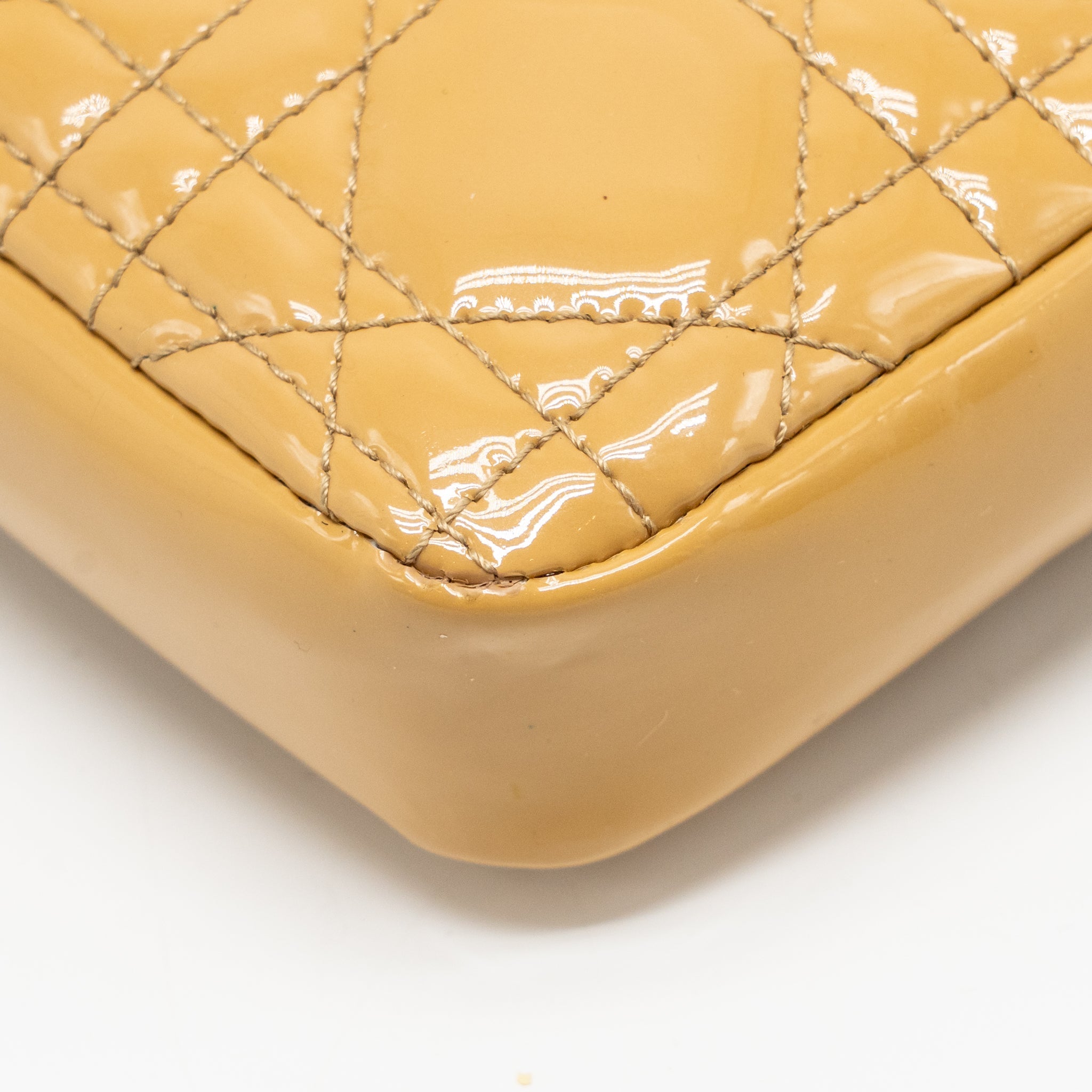 DIOR MISS DIOR WALLET ON CHAIN CANNAGE PATENT BEIGE LGHW