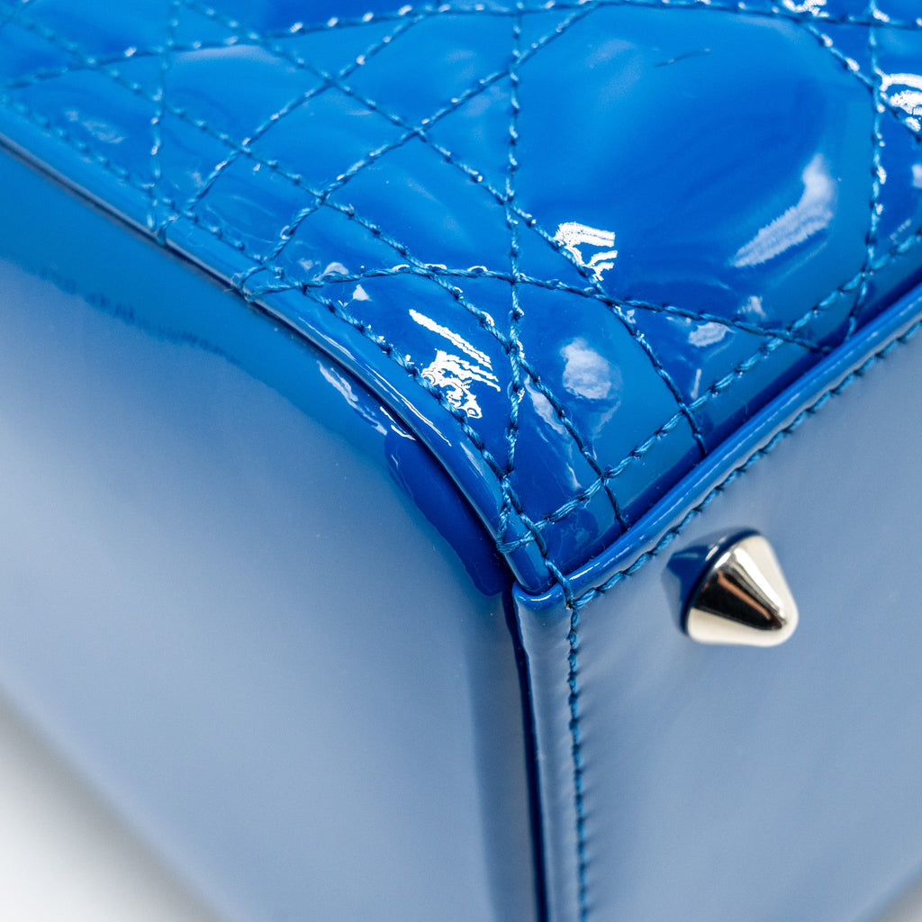 DIOR MEDIUM LADY DIOR PATENT BLUE SHW