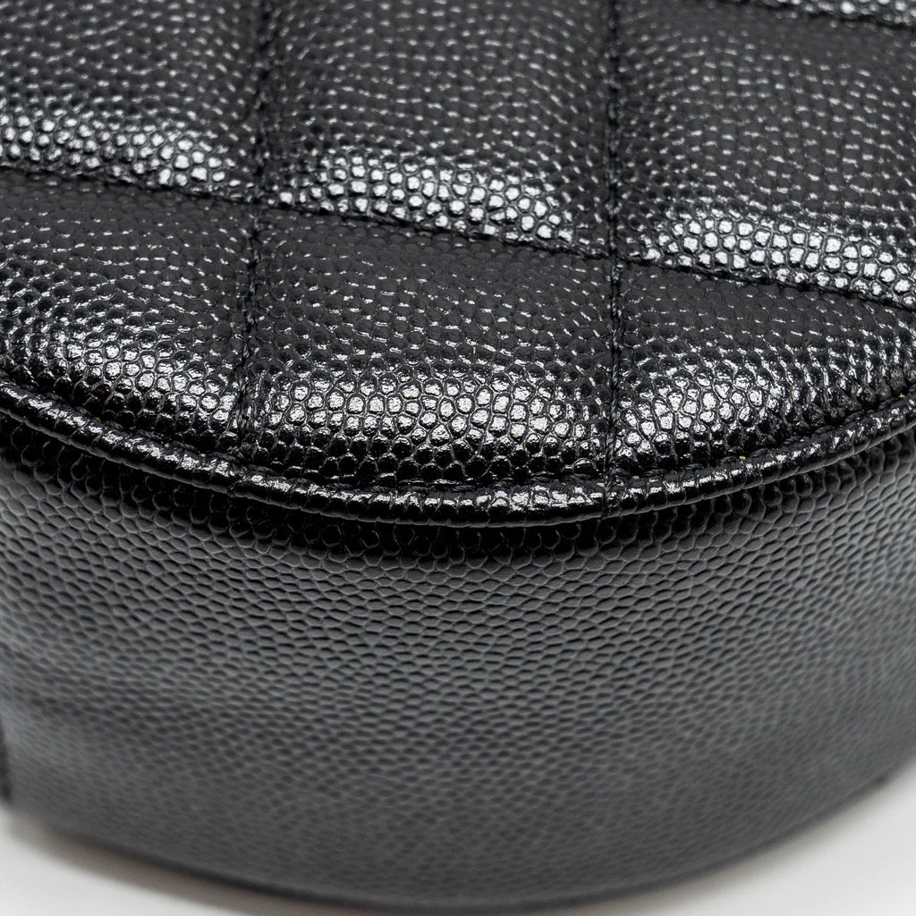 CHANEL ROUND CLUTCH WITH CHAIN CAVIAR BLACK LGHW