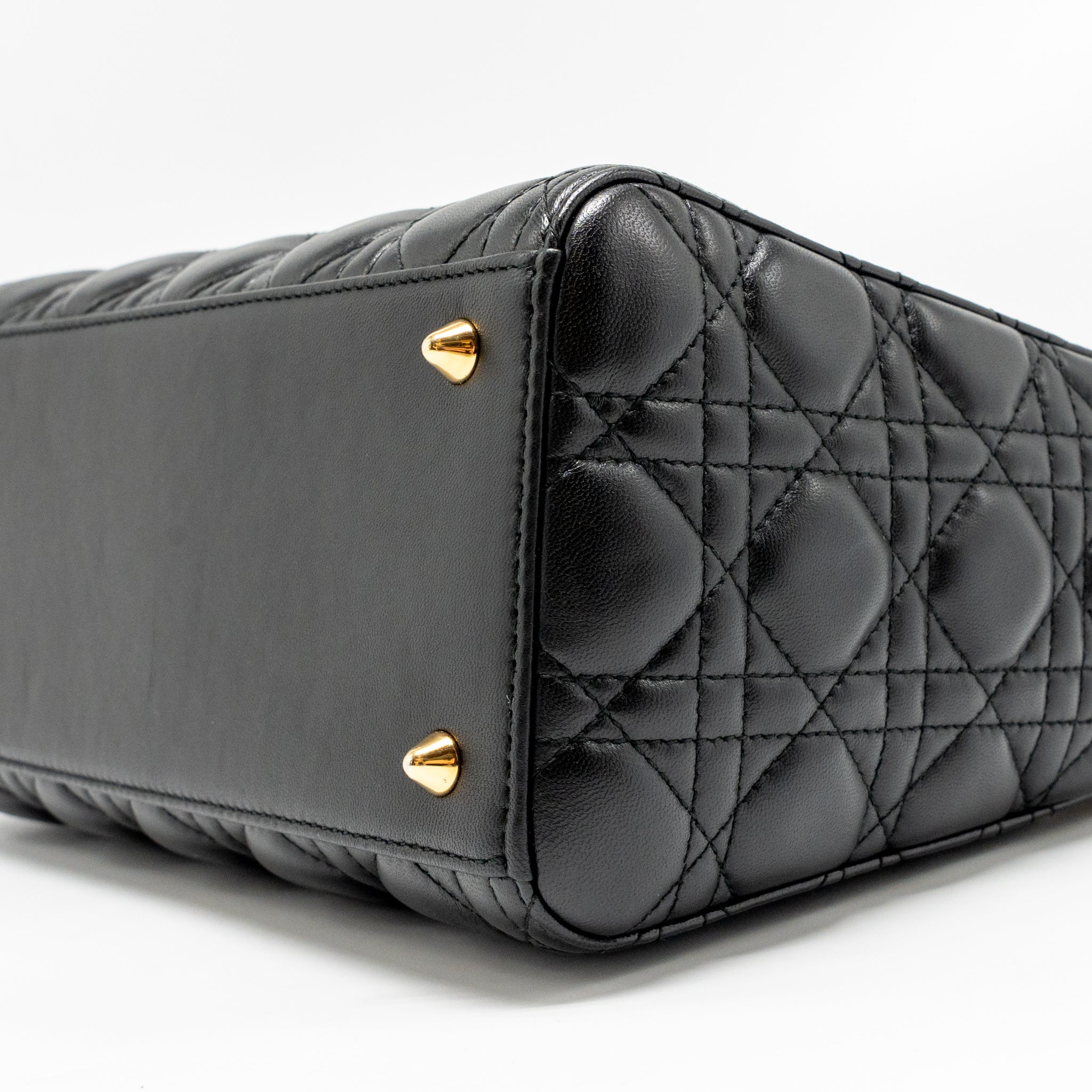 DIOR MEDIUM LADY DIOR LAMBSKIN BLACK GHW