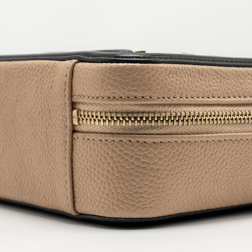 CHANEL MINI FILIGREE VANITY CLUTCH CAVIAR BEIGE / BLACK GHW
