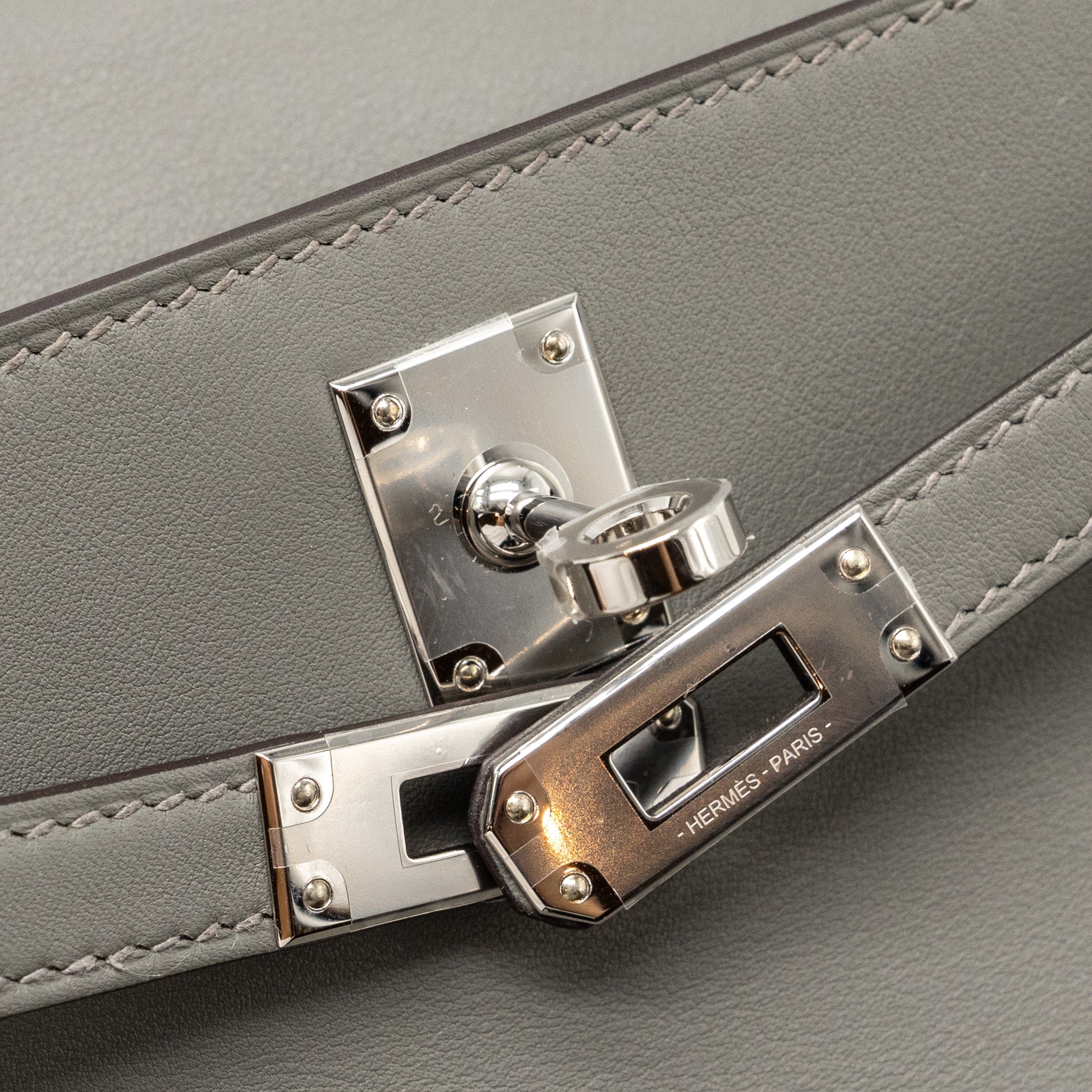 HERMES KELLY POCHETTE SWIFT GRIS MEYER SHW