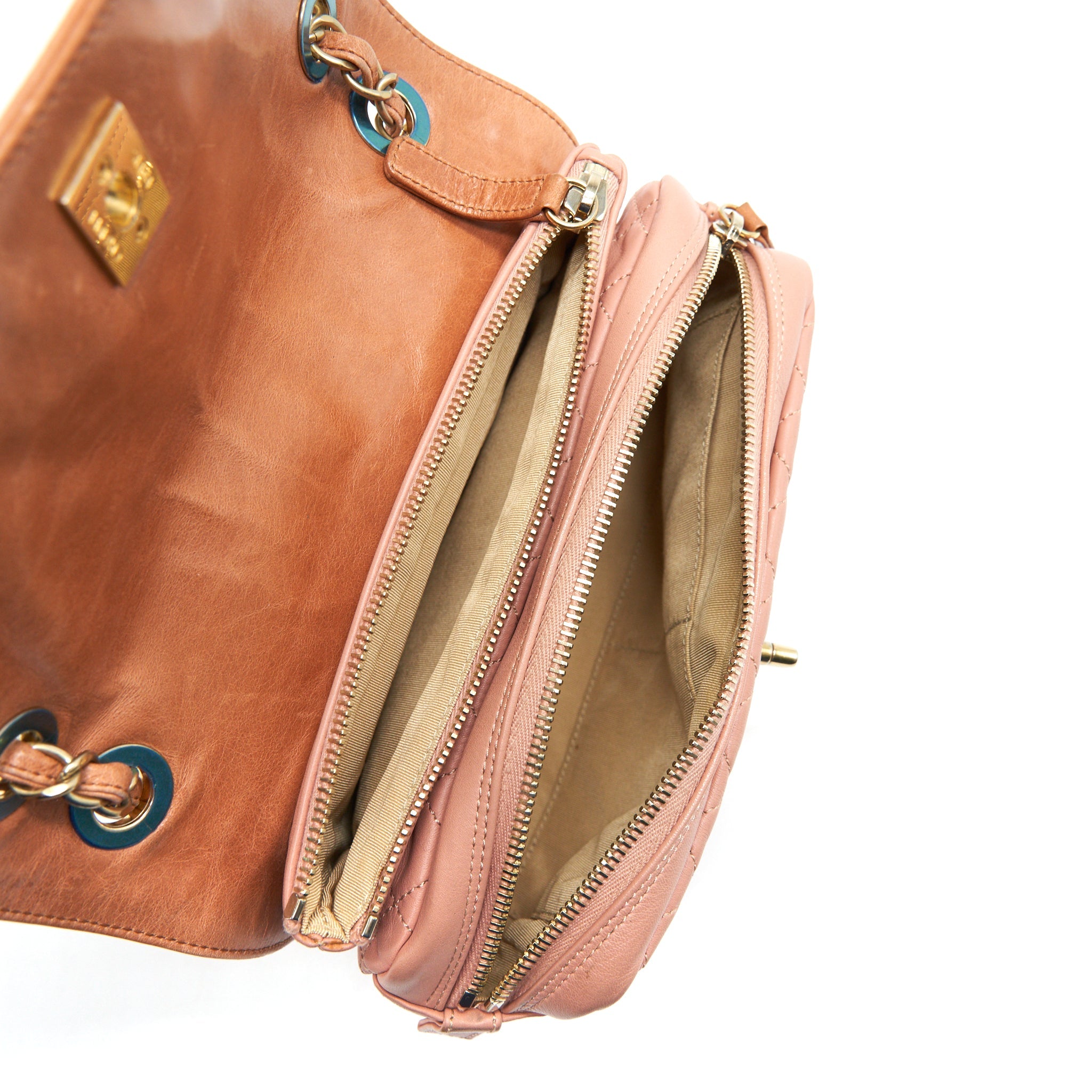 CHANEL QUILTED FLAP SHOULDER BAG PINK
