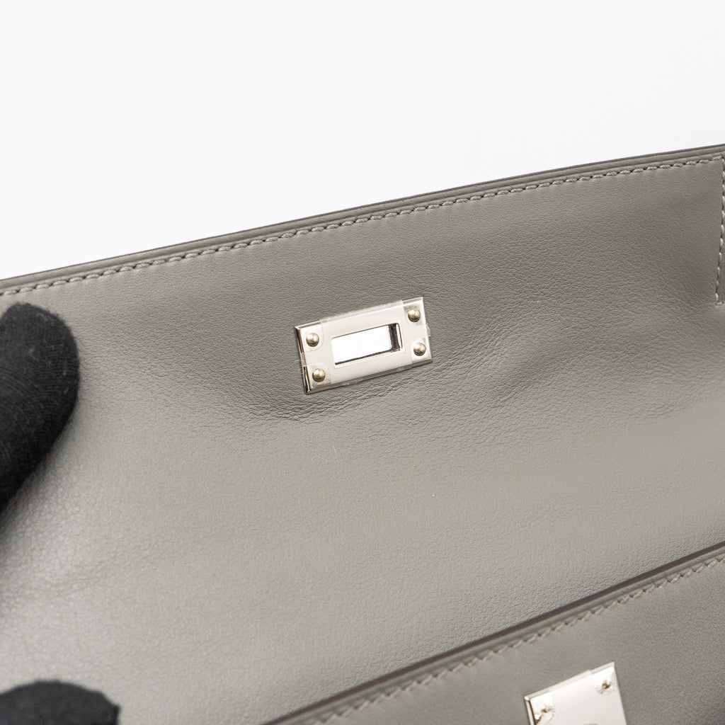 HERMES KELLY POCHETTE SWIFT GRIS MEYER SHW