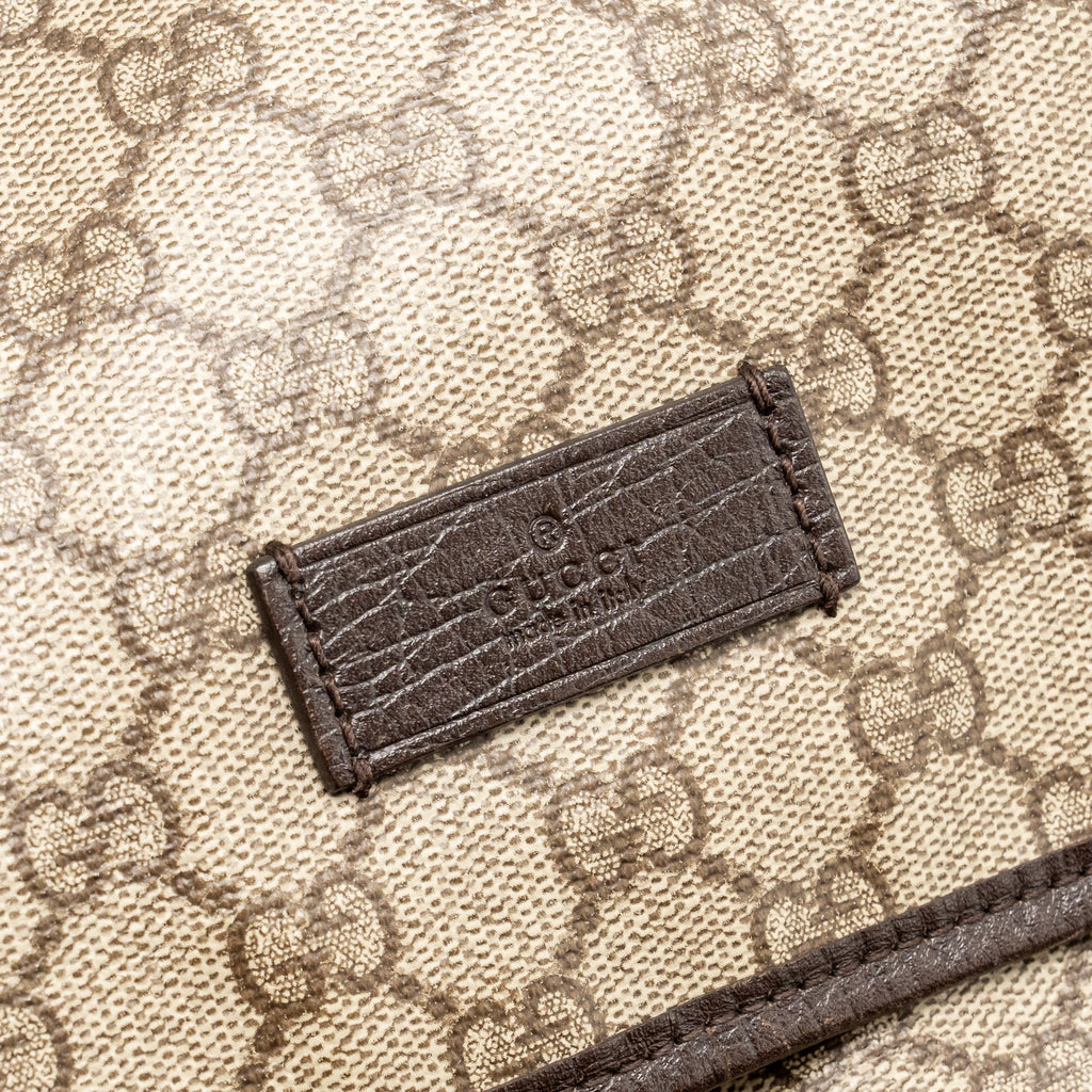 GUCCI LARGE FLAP MESSENGER BAG GG SUPREME CANVAS SHW