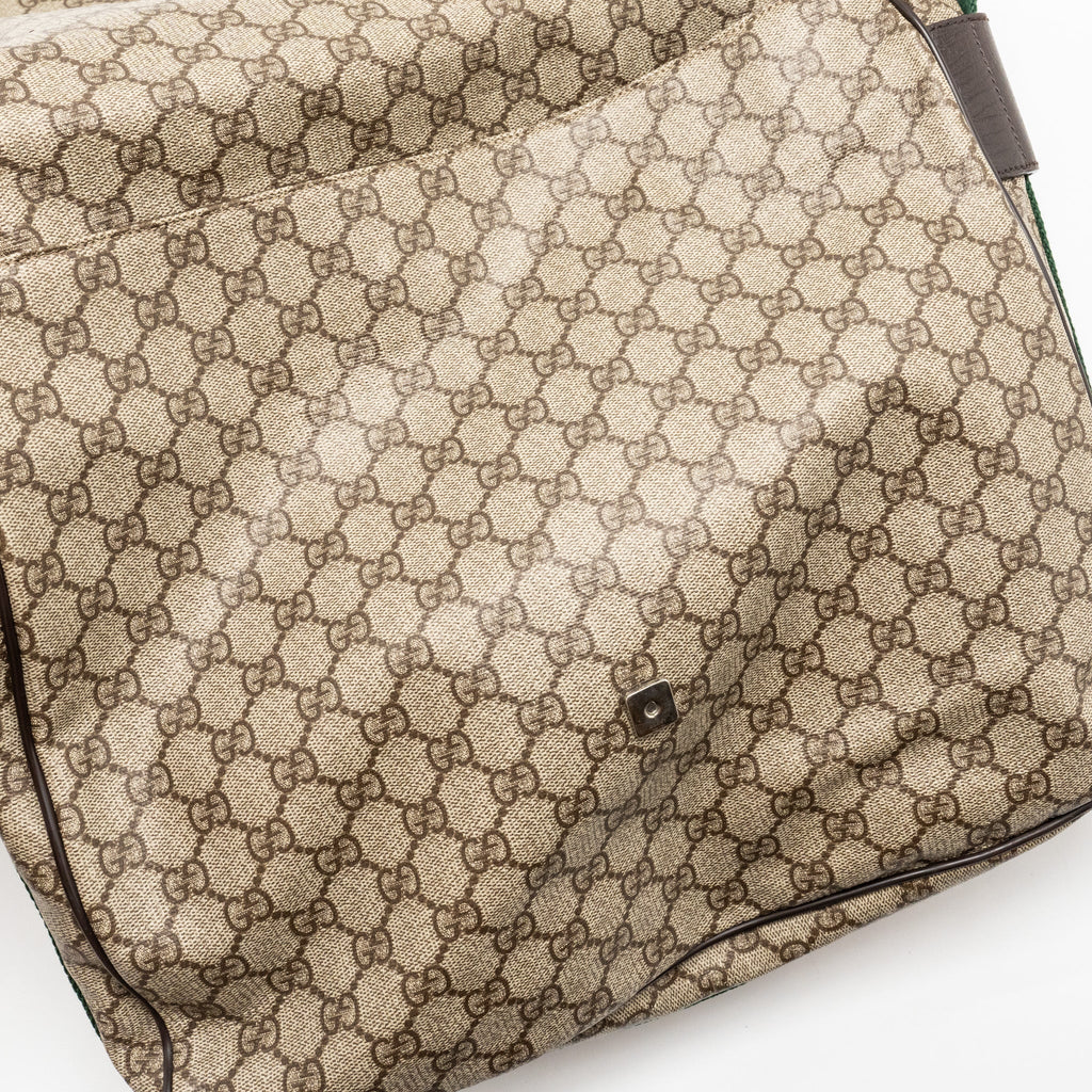 GUCCI LARGE FLAP MESSENGER BAG GG SUPREME CANVAS SHW