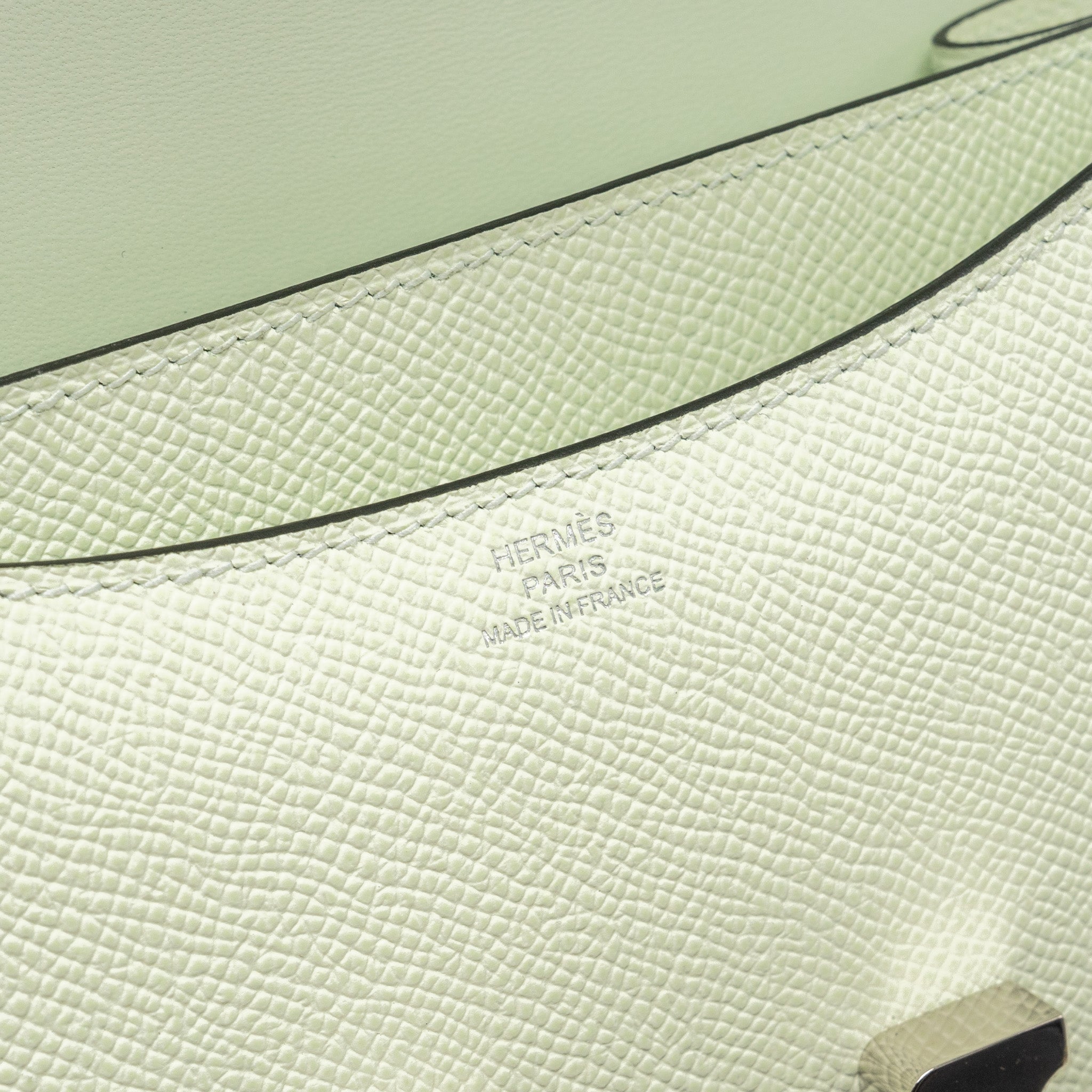 HERMES MINI CONSTANCE EPSOM VERT FIZZ SHW
