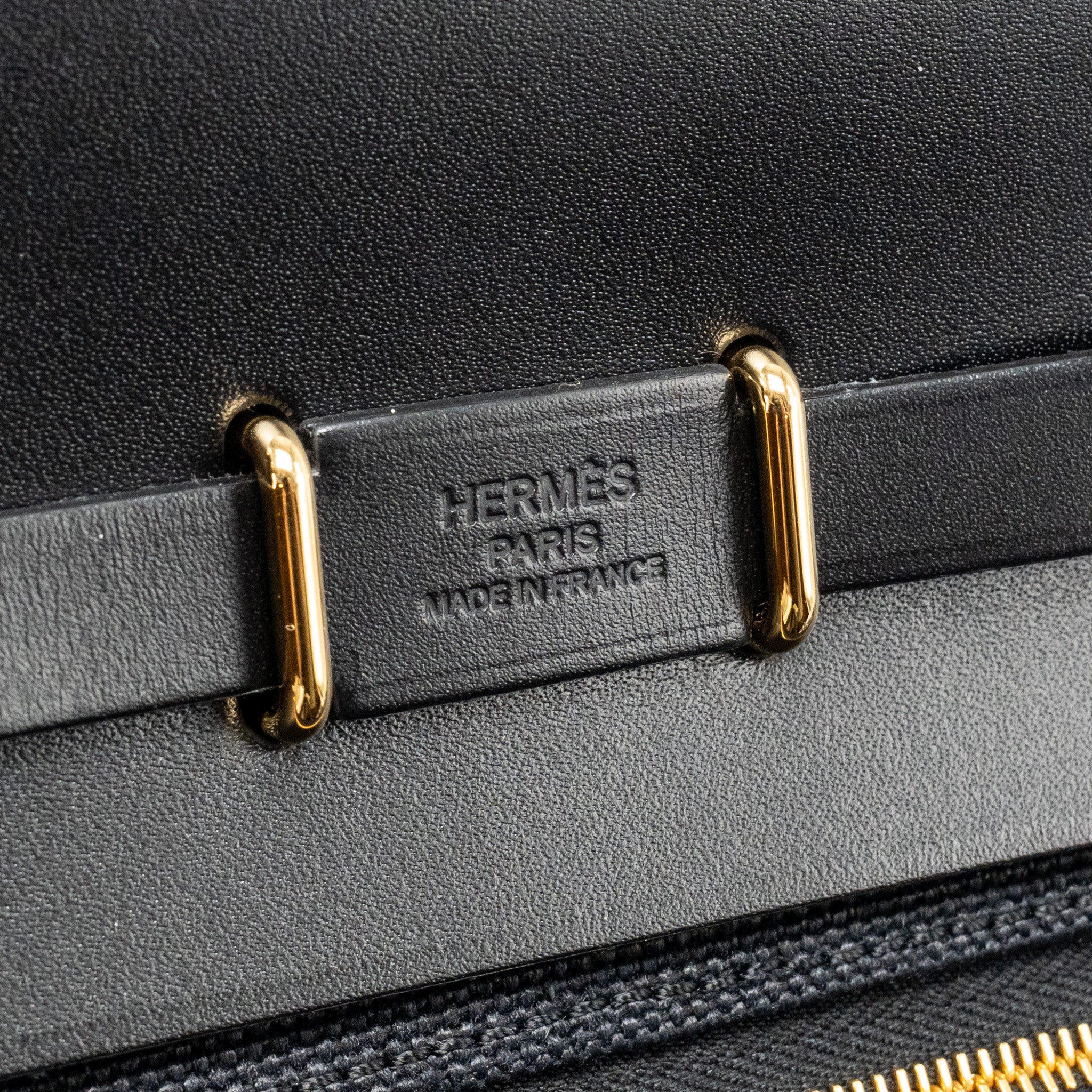 HERMES HERBAG MINI CANVAS/HUNTER LEATHER BLACK GHW