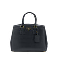 PRADA TOP HANDLE TOTE BAG CALFSKIN BLACK GHW