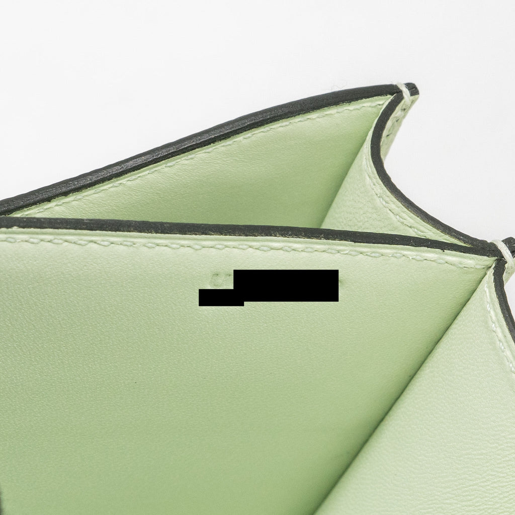 HERMES MINI CONSTANCE EPSOM VERT FIZZ SHW