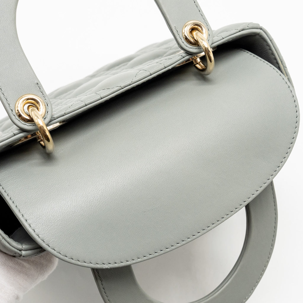 DIOR MY ABCDIOR SMALL LADY DIOR LAMBSKIN STONE GREY LGHW