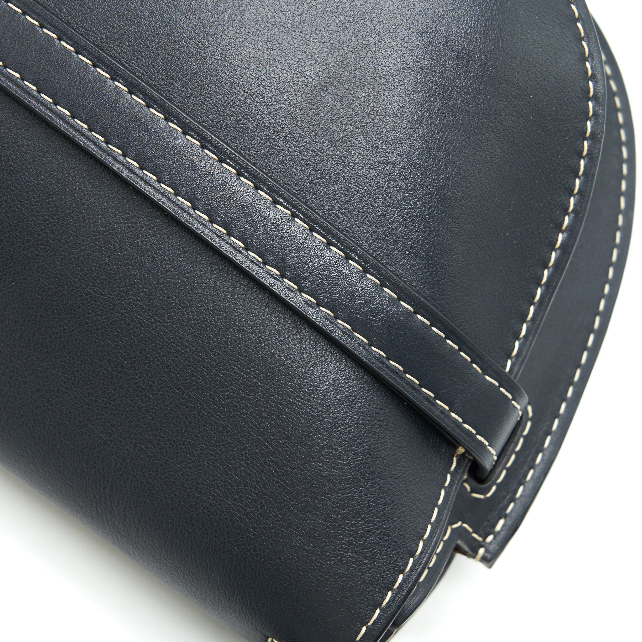 LOEWE SMALL GATE LEATHER SADDLE BAG MIDNIGHT BLUE