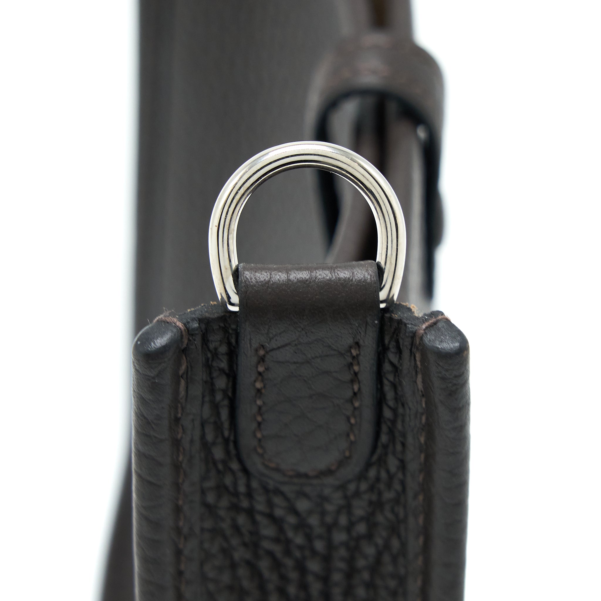 HERMES MINI EVELYN CLEMENCE EBENE/HAVANE SHW
