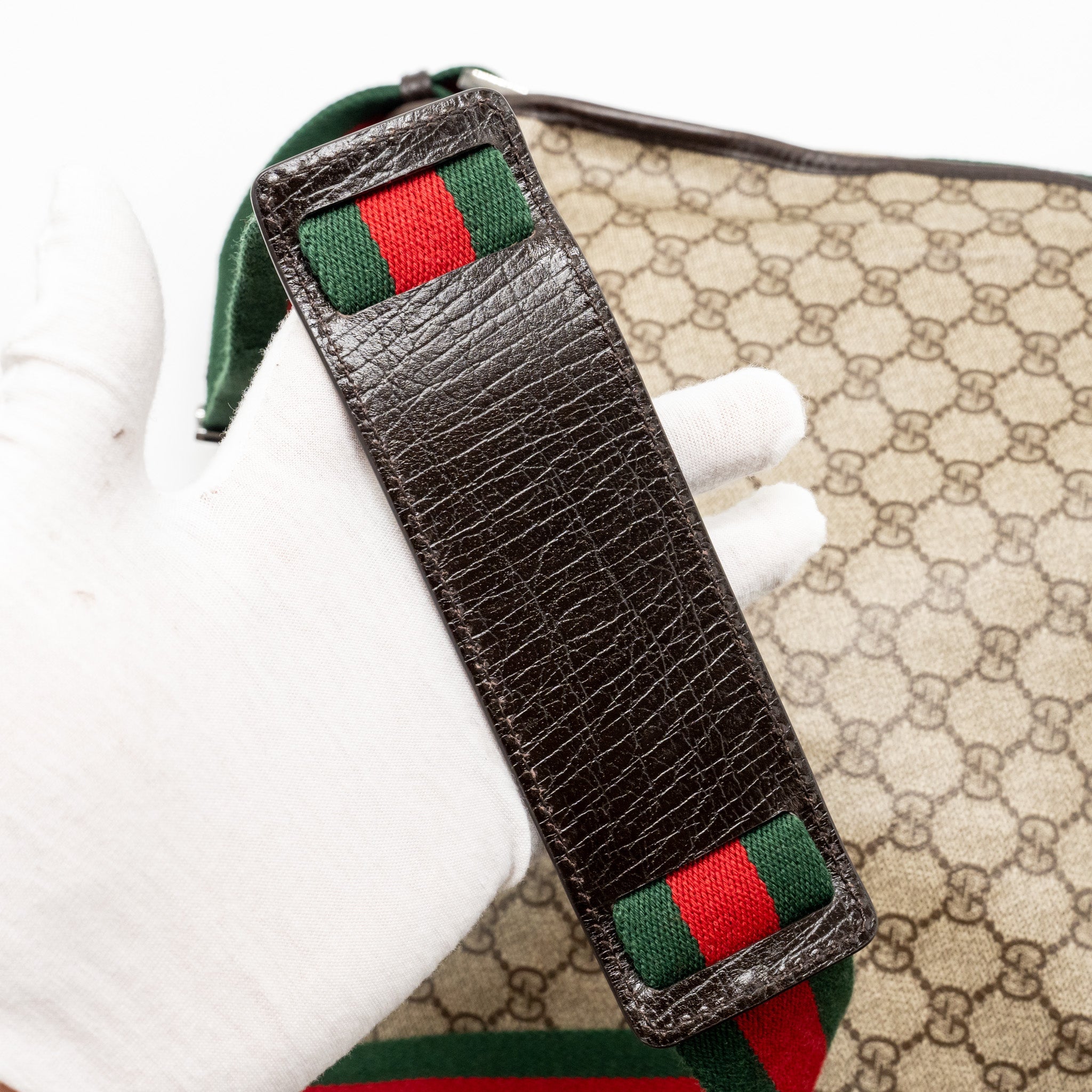 GUCCI LARGE FLAP MESSENGER BAG GG SUPREME CANVAS SHW