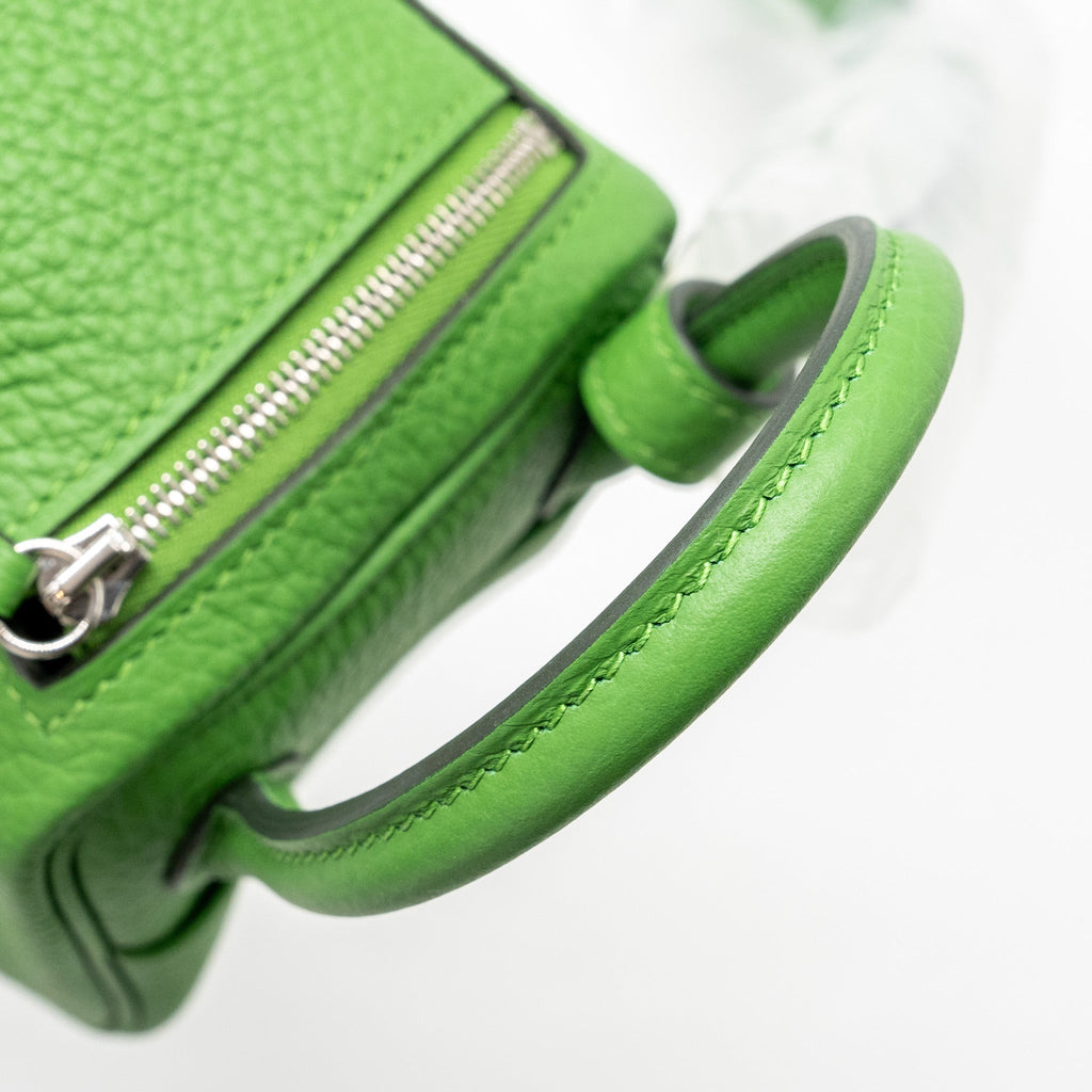 HERMES MINI LINDY CLEMENCE VERT YUCCA SHW