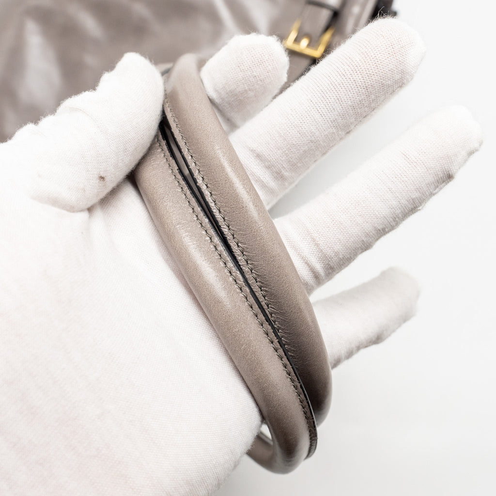 PRADA BONNIE LARGE HANDBAG CALFSKIN GREY GHW