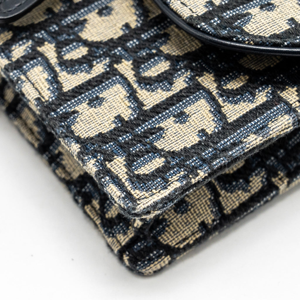 DIOR SADDLE BELT POUCH DIOR OBLIQUE CANVAS BLUE GHW