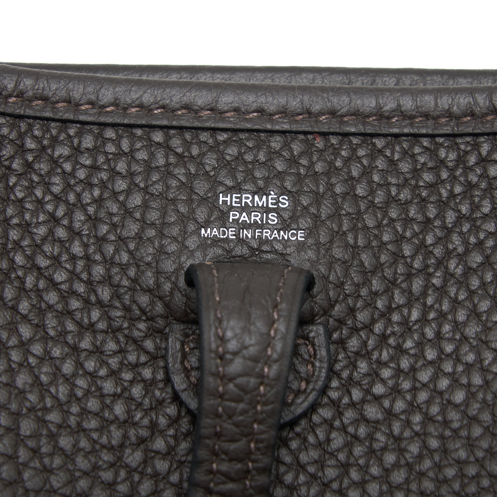 HERMES MINI EVELYN CLEMENCE EBENE/HAVANE SHW