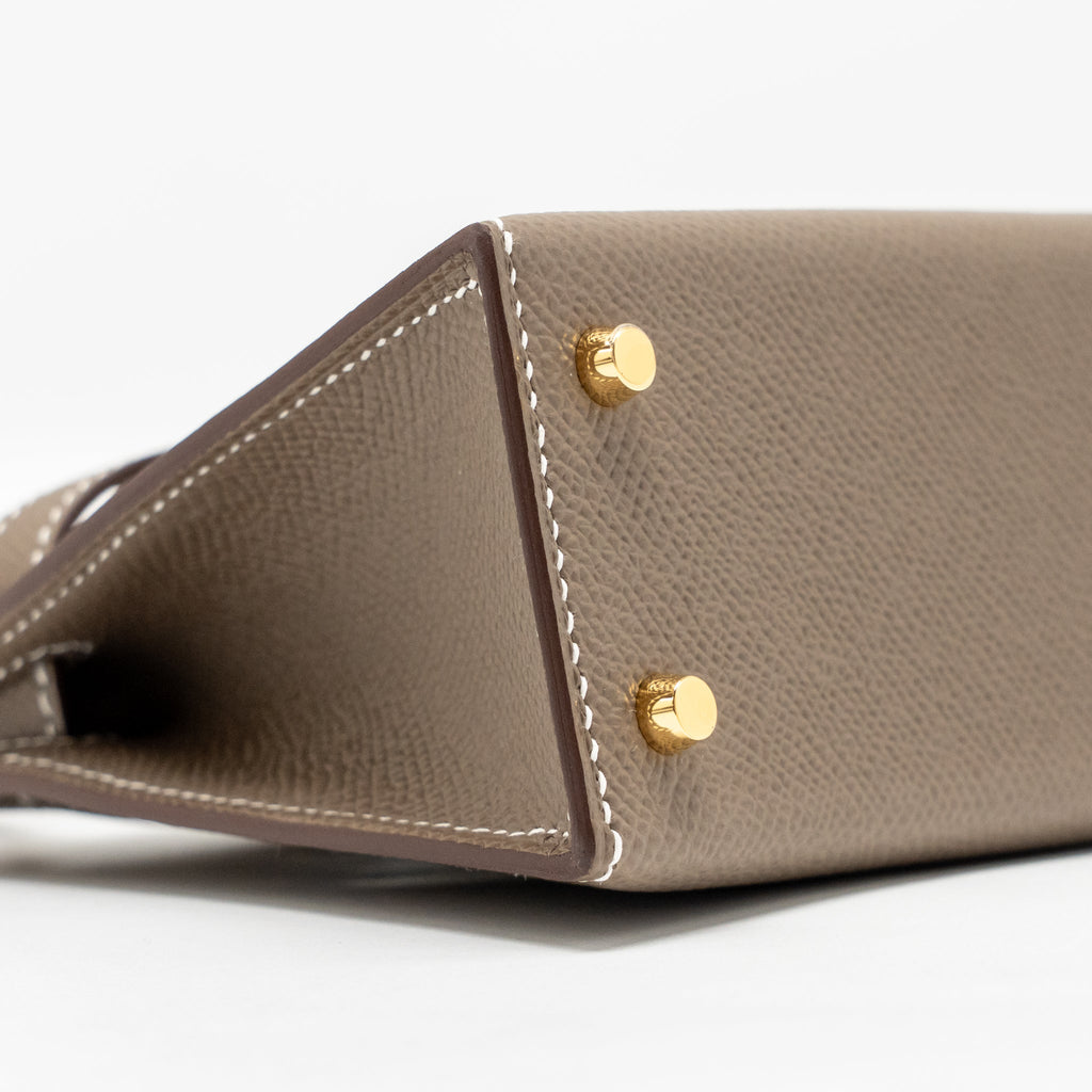 HERMES MINI KELLY II EPSOM ETOUPE GHW
