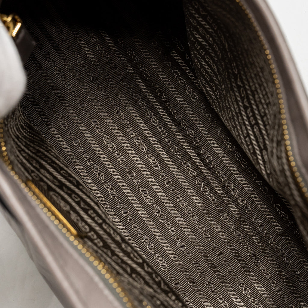 PRADA BONNIE LARGE HANDBAG CALFSKIN GREY GHW