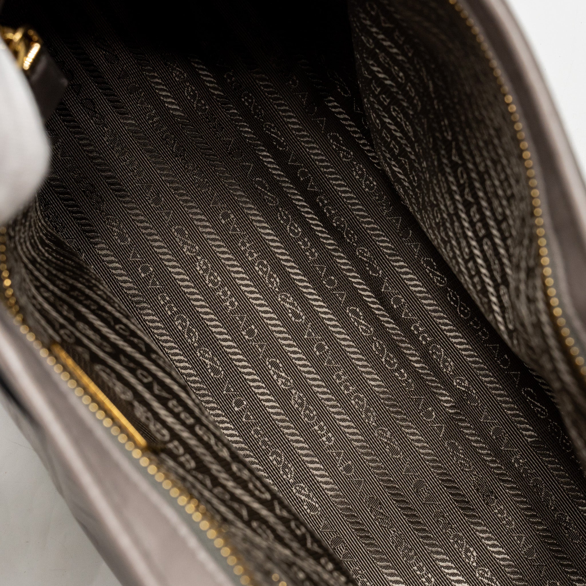 PRADA BONNIE LARGE HANDBAG CALFSKIN GREY GHW