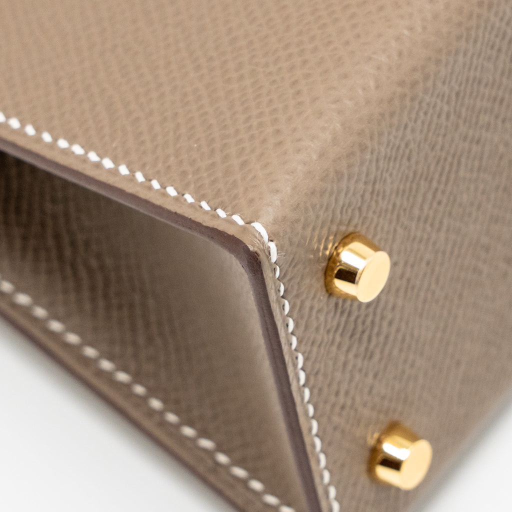 HERMES MINI KELLY II EPSOM ETOUPE GHW