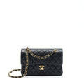 CHANEL SMALL CLASSIC DOUBLE FLAP BAG CAVIAR BLACK LGHW (MICROCHIP)
