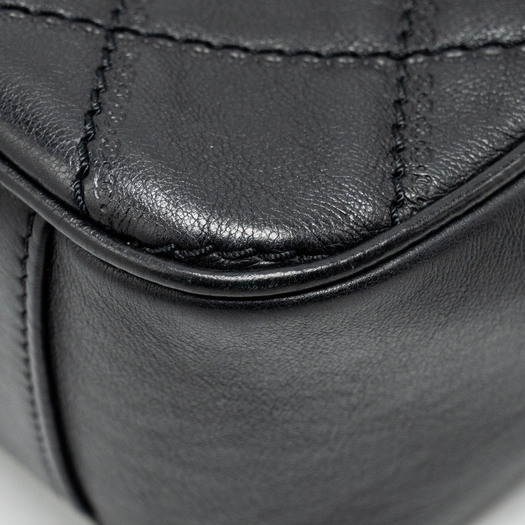 CHANEL PARIS-EDINBURGH COCO SPORRAN FLAP BAG CALFSKIN BLACK RUTHENIUM HARDWARE