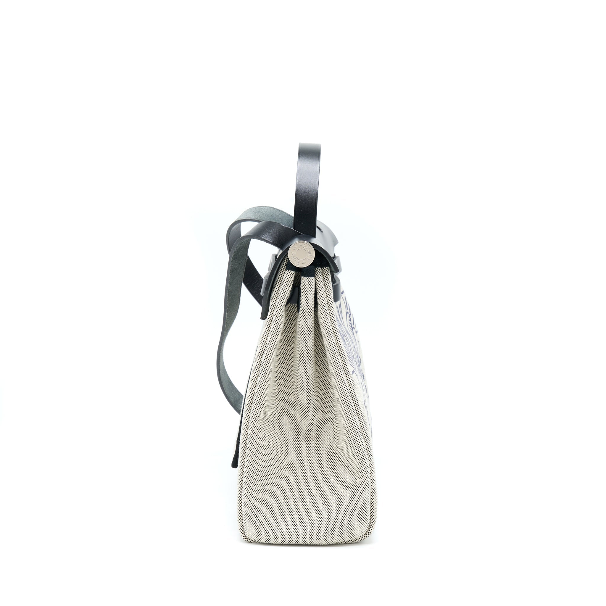 HERMES HERBAG ZIP 31 PEGASE BLEU INDIGO/ ECRU-NOIR/ NOIR SHW