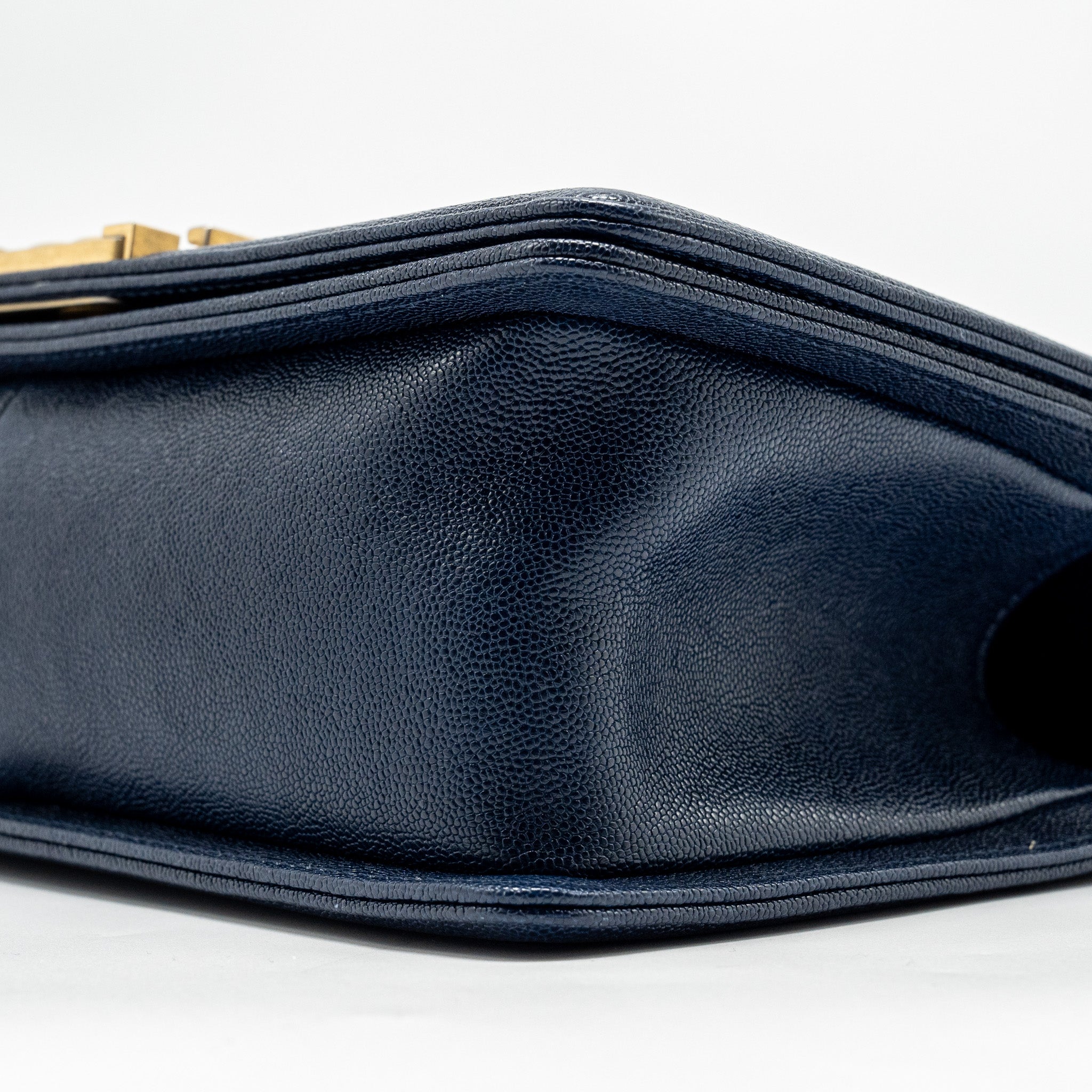 CHANEL MEDIUM BOY BAG CAVIAR NAVY GHW
