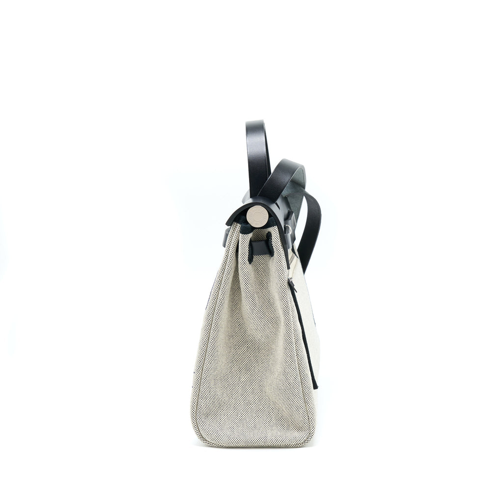 HERMES HERBAG ZIP 31 PEGASE BLEU INDIGO/ ECRU-NOIR/ NOIR SHW