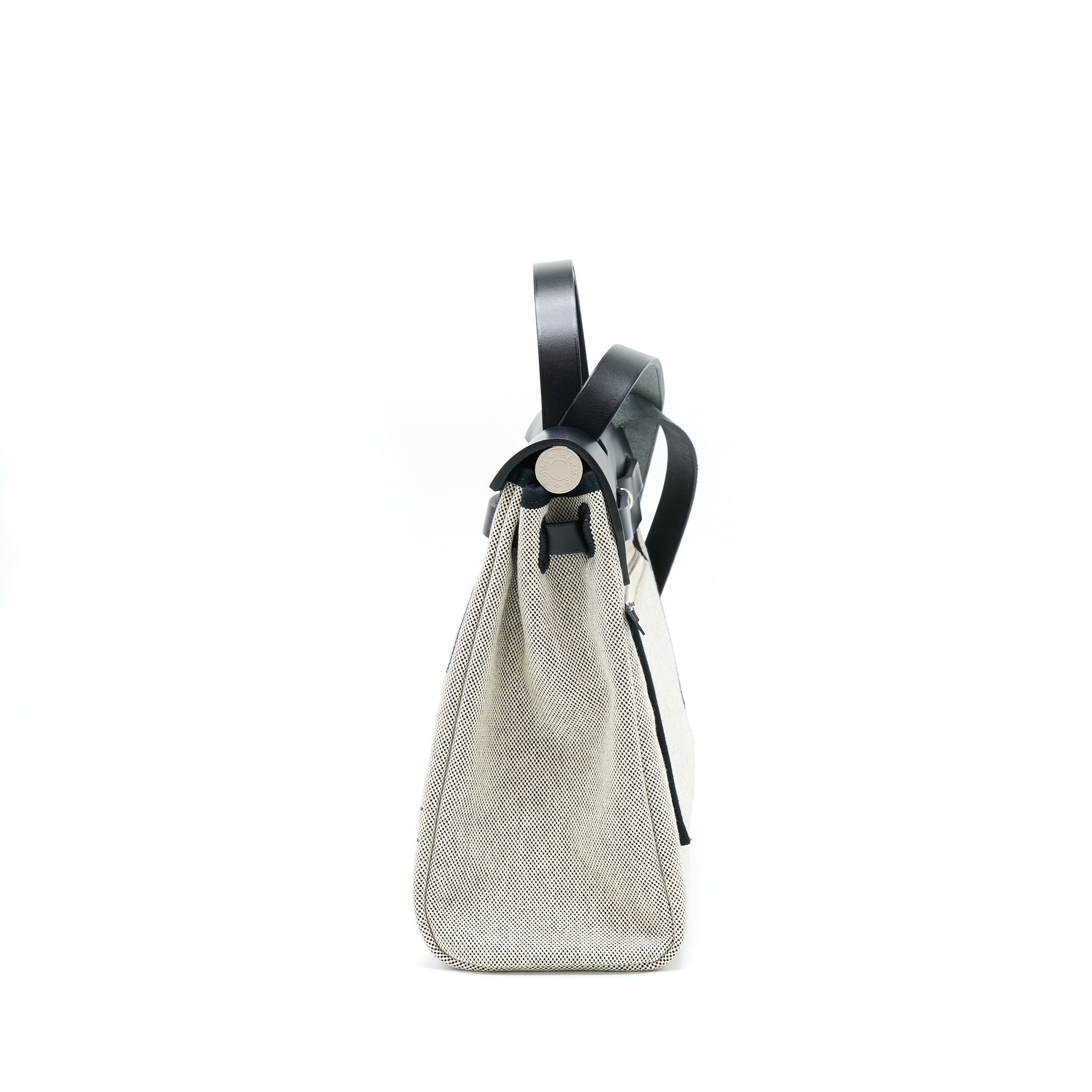 HERMES HERBAG ZIP 31 PEGASE BLEU INDIGO/ ECRU-NOIR/ NOIR SHW