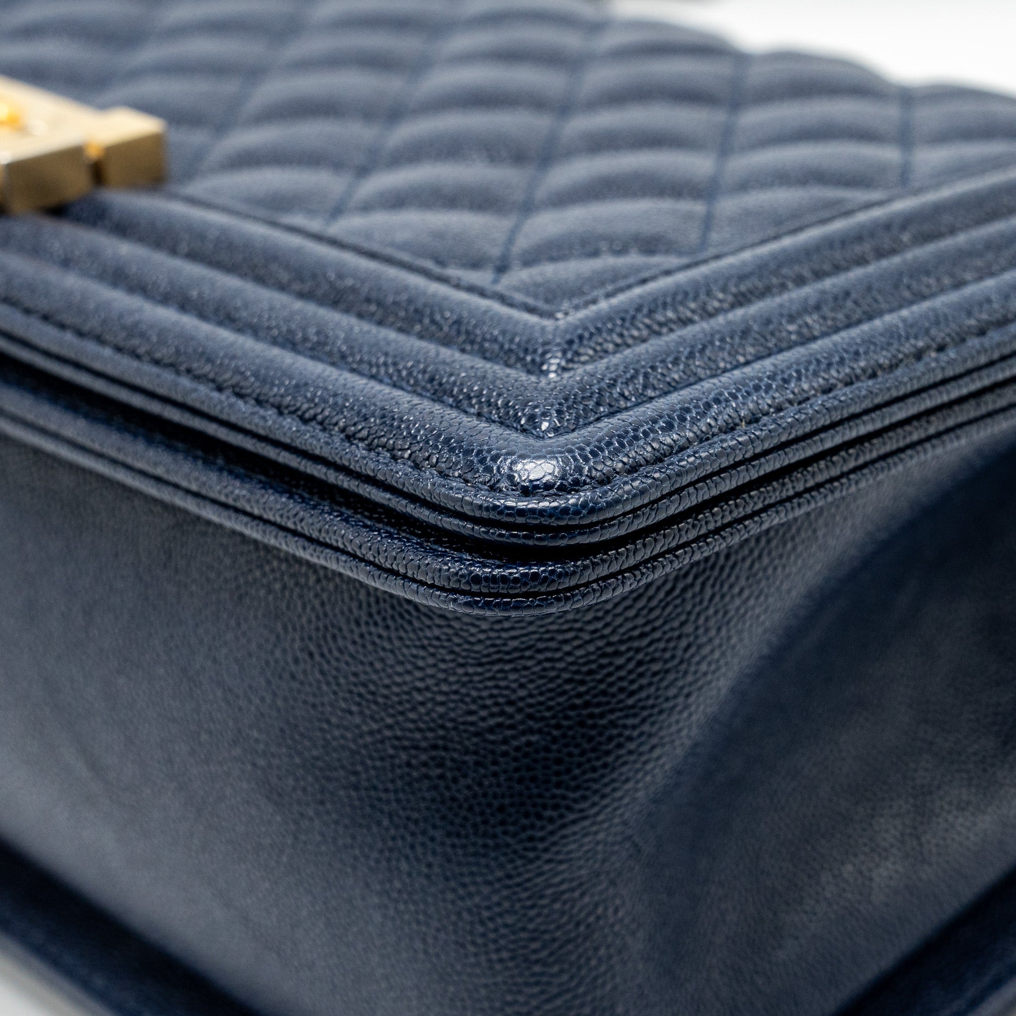 CHANEL MEDIUM BOY BAG CAVIAR NAVY GHW