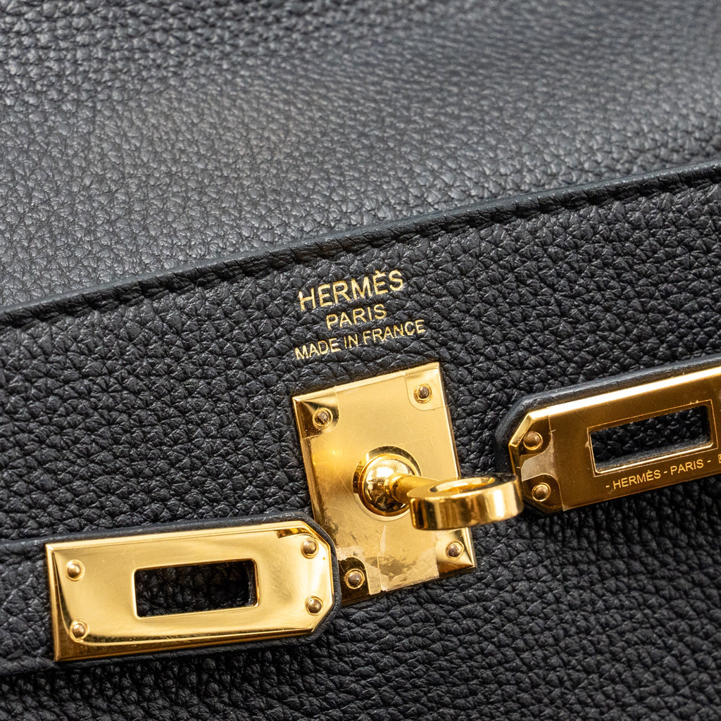 HERMES KELLY 25 TOGO BLACK GHW