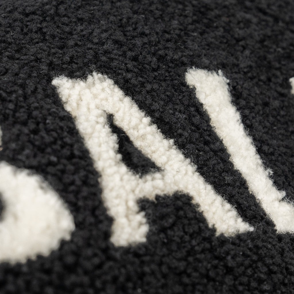 BALENCIAGA ZIP POUCH CLUTCH SHEARLING BLACK/ WHITE SHW