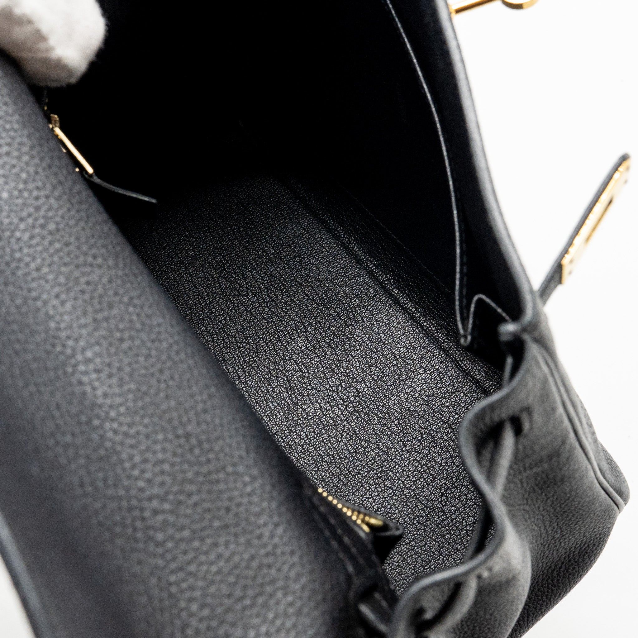 HERMES KELLY 25 TOGO BLACK GHW